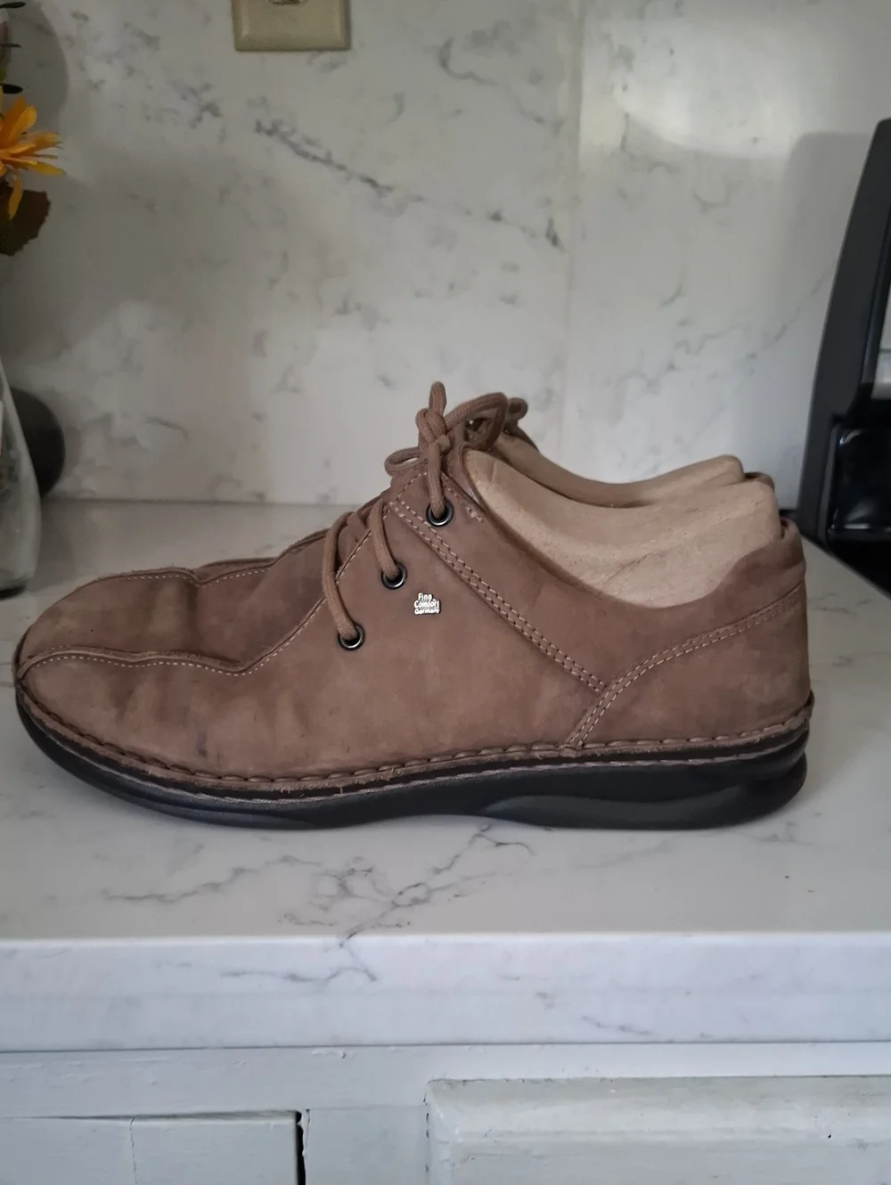 Finn Comfort Comfortable Men's Brown Lace-Up Casual Shoes